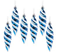 Christmas Concepts® Confezione da 6 - Palline grandi a forma di spirale da 110 mm - Decorate con brillantini e glitter - Decorazioni per l'albero di Natale