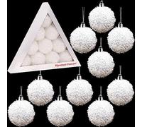 Christmas Concepts® Confezione di Palline per Albero di Natale da 10-60mm - Palline Bianche Scintillanti Iridescenti