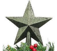 Christmas Concepts® Decorazione per albero di stelle con glitter da 20 cm - Decorazione per albero di Natale (Verde Foresta)