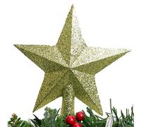 Christmas Concepts® Decorazione per albero di stelle con glitter da 20 cm - Decorazione per albero di Natale (Verde Lime)