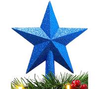 Christmas Concepts® Decorazione per albero di stelle con glitter da 20 cm - Decorazione per albero di Natale (Blu reale)