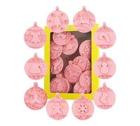 Christmas Cookie, 10 x Hand Pressed, Christmas Cutter, Cookie Stamps Set, Christmas Cookie Maker, Fondant Cutter, Hand Pressed Cookie Stamps for Holiday Cookie Decoration