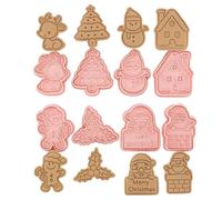 Christmas Cookie Cutter - 8 pezzi Pastry Mold, Christmas Cookie Cutter Set with 3D Raised Design | Gingerbread, Snowman, Elk & Santa Claus Press Molds | Fun Baking Tools for Home, Parties & Holiday