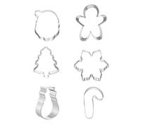 Christmas Cookie Molds - 6PCS Stainless Steel Baking Tools | Santa Claus, Snowflake & Christmas Tree | Fondant, Pastry, Dessert, Cheese Mold Set | Holiday Baking Supplies For Kids