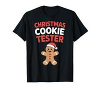 Christmas Cookie Tester Pan di Zenzero Cappello Babbo Natale Maglietta