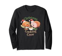 Christmas Cooking Crew Funny Food per Bambini da Uomo e da Donna Maglia a Manica