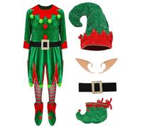 Christmas Costume Suit, Holiday Outfit Cosplay, Costume Stage Outfit, with Festive Clothes Stylish for Kids Adults Teens, Perfect Party Performance School Carnival Photo Prop for Christmas, 385g