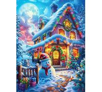 Christmas Cottage in Magical Forest Puzzle 500 Pezzi Rompicapo Per Tutte Le Occasioni Fairy Tale Cute Animal Versatile E Divertente Rilassamento Garantito Regalo Per Compleanni E Feste 500 PCS