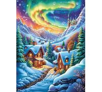 Christmas Cottage in Magical Forest Rompicapo 1000 Pezzi Per Creatività Bambini Fairy Tale Scenery Cartoon Cartone Spesso Tema Fantasy Per Passatempo Creativo Attività Educativa Con Poster Incluso 100