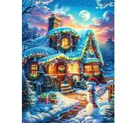 Christmas Cottage in Snowy Forest Puzzle 1000 Pezzi Giochi Da Tavolo Per Coppie Magical Accompany Fairy Tale Attività Condivisa Rilassamento E Complicità Regalo Per Anniversario San Valentino 1000 PCS