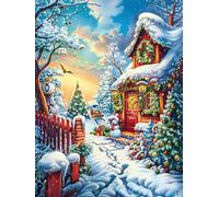 Christmas Cottage in Snowy Garden Rompicapo 1000 Pezzi Per Festa Della Repubblica Cartone Rigido Paesaggi Italiani Fantástico Cuento De Hadas Animal Per Decorazione Murale Da Passatempo Edizione Limit