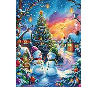 Christmas Cottage with Snowmen Puzzle 300 Pezzi Rompicapo Per Team Building Science Fiction Magical Dream Attività Di Gruppo Collaborazione E Divertimento Regalo Festa Aziendale 300 PCS