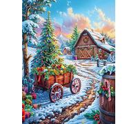 Christmas Cottage with Wagon Puzzle 1000 Pezzi Per Regalo Di Pasqua Cartone Spesso Per Bambini Mitos Cuento De Hadas Attività Educativa Per Tutta La Famiglia Con Confezione Regalo Qualità Garantita 10