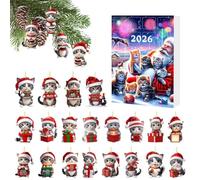 Christmas Countdown 24 Day Flat Acrylic Excellent PresentCat Ornament Decor