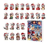 Christmas Countdown 24 Day Flat Acrylic Excellent PresentCat Ornament Decor