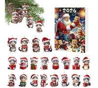 Christmas Countdown 24 Day Flat Acrylic Excellent PresentCat Ornament Decor