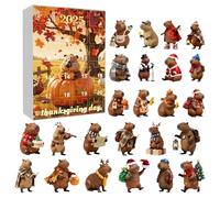 Christmas Countdown, 24 Days Calendar Ornament, Capybara Ornament 2D Acrylic For Holiday Seasonal Thanksgiving Easter Home Kids Teens Adults