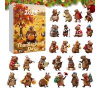 Christmas Countdown, 24 Days Calendar Ornament, Capybara Ornament 2D Acrylic For Holiday Seasonal Thanksgiving Easter Home Kids Teens Adults
