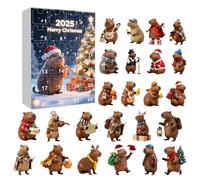 Christmas Countdown, 24 giorni calendario ornamentale, capybara Ornament 2D acrilico per vacanze stagionali grazie all'Easter Home Kids Teens Adults