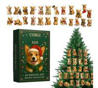 Christmas Countdown - 2D acrilico cane - ciondolo a tema, 24 giorni - Vacanze - Avvento - Dinamico - Conto alla rovescia - Graziosa decorazione per albero invernale - Zaino per bambini Family Room.
