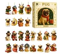 Christmas Countdown, 2D Acrylic Countdown Decoration, Dog Christmas Tree Ornaments, for Farmhouse Home Wall Window Seasonal Display Winter Celebration