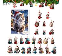 Christmas Countdown 2D Acrylic - Merry Christmas Cat Decoration 24 Days for