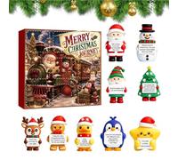 Christmas Countdown - 9 Piece Desk Figurines, 3D Holiday Calendar
