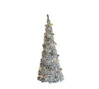 christmas countdown, Albero di Natale pieghevole pre-decorato da 1,2/1,5/1,8/2,1 m, decorazione festiva pop-up, arredamento for la casa portatile(1.2m,Red balls)