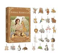 Christmas Countdown - Animal-Themed 2D Flat Acrylic Decorations, 24 Days Holiday Figurine, Display divertente per gli amanti della famiglia, intrattenimento stagionale, decorazione domestica, 10,24 x