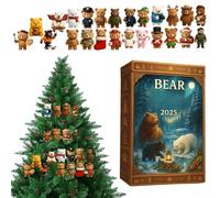 Christmas Countdown Bear Calendar - Advent Bears, 2D Acrylic Bear Ornament, Advent Calendars with 24 Cute Pendants | 2025 Festive Christmas Decoration for Kids, Family, Party, Bedroom, Living Room