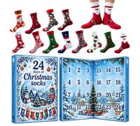Christmas Countdown Calendar - 12 Day Advent Sock Box 26x18cm 10.2x7in