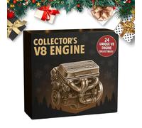 Christmas Countdown Calendar 2025, 2d Acrylic Engine Ornament Set, Reusable Auto Design Decorations, Holiday Ornaments Collection, 24 Day Car Calendar Advents for Livingroom, Home, 6.3x7.1 Inches