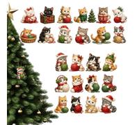 Christmas Countdown Calendar - 2026 24 Day Acrylic Cat Advent, 2D Decor