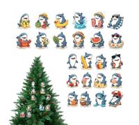 Christmas Countdown Calendar - 2026 24 Day Shark Acrylic Ornament Set,
