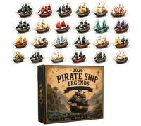 Christmas Countdown Calendar 2026-24 Days Mini Ship - 2D Acrylic Ornament | Cute Festive Decor Kids Toys Wall Mantel Tree Home Office Entryway Holiday Party