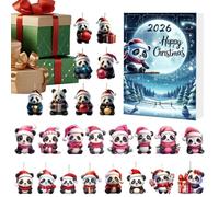 Christmas Countdown Calendar, 2026 Christmas 2D Acrylic Panda Decors