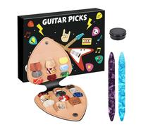 Christmas Countdown Calendar - 24 Day Guitar Pick Advent Box, PU Leather Storage Case, Musical Present for Practice and Celebration for Adults Teens, Guitar Accessory Set, 12.2x8.27x1.57 Inches