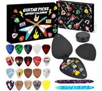 Christmas Countdown Calendar - 24-Day Holiday Case, Compact Gift Set Size with Collectible Guitar Picks, Seasonal Music Details for Fun, Ukulele Pick Advent Calendar, Countdown for Teens Adults Kids