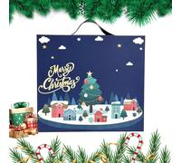 Christmas Countdown Calendar, 24-Day Refillable Holiday Countdown Box with Empty Compartments for Teens, and Adults, Homemade Presents Organizer for Holidays, Birthdays, Halloween, Seasonal Treats