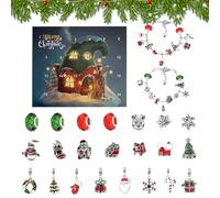 Christmas Countdown Calendar - 24 Days Bracelet Accessories Set for Holiday Festivities, Jewelry Kit with Daily Surprise, Crafting Advent for Girls Home Party Favors Festival Activity Gift