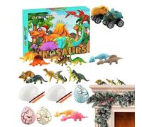 Christmas Countdown Calendar - 24 Days Dinosaur Advent, Realistic Dinosaur Toys, Fun Interactive Holiday Play Set for Kids Christmas Learning Party, Educational Collection, 11,42 x 10,24 x 3,15 Inches