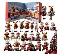 Christmas Countdown Calendar, 24 Days Plush Toy Calendar Advent, 8.27x8.27 Inches Festive Doll Decoration with Hidden Surprises, Holiday Collection Keepsake, Ideal for Seasonal Celebration