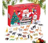 Christmas Countdown Calendar - 24 Days Until Christmas Animal | 32 Pieces Realistic Animal Figurines for Shelf Display Seasonal Home Decor | 2025 AnimalCalendar Advent for Kids