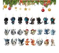 Christmas Countdown Calendar, 24 giorni Christmas Countdown Set 2D Flat Acrylic Dragon Pendant Keepsake For Kids Daughter Niece Family Teens Students Schoolbag Pencil Case Backpack