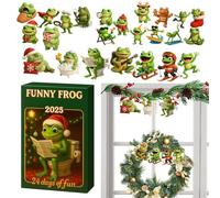 Christmas Countdown Calendar - 26x18cm Fun 2d Flat Acrylic Frog - Interactive Festive Frog For Christmas Tree 24 Days | Joyful For Friends Family Enthusiasts Family Holiday Season Home