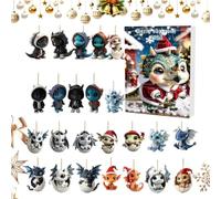 Christmas Countdown Calendar - 2D Acrylic Cute Dragon Decor | Co