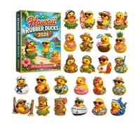 Christmas Countdown Calendar, 2D Acrylic Duck Tree Ornament, 24-Day Decor | 24 Days Christmas Ornament Countdown for Home, Window, Tree, Wall, Holiday Display