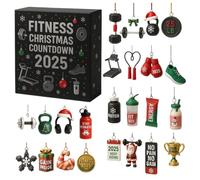 Christmas Countdown Calendar - 2d Acrylic Pendant Advent, 24 Days Workout Gear Christmas Ornament, Easy to Use Holiday Decor Tool, Fun Accessory for Family Celebration, Party or Home Gym Decoration