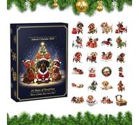 Christmas Countdown Calendar, 2D Acrylic Puppy Ornament for Festive Display, 24 Days Dog Christmas Decorations, Fun Interactive Holiday Keepsake, Winter Celebration Decor for Home, Party Window