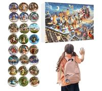 Christmas Countdown Calendar - 2D Acrylic Seasonal Decoration, 24 Days Countdown Tree Pendenti, Daily Surprise Collectible, for Adults Kids Vacation Decor, Holiday Ornament Set, Multicolor Acrylic